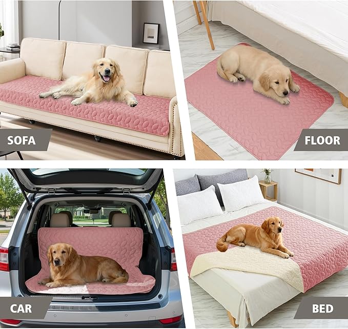Ameritex Pet Bed Cover Dog Bed Blanket for Sofa and Furniture Waterproof New Pattern Design (68x82 Inch, Pink)