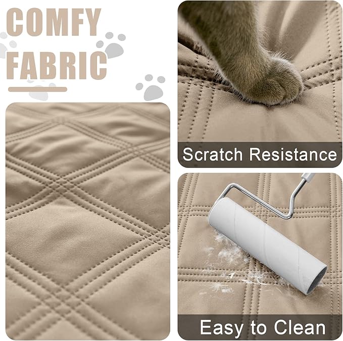 Smiry Waterproof Dog Bed Cover Blanket 30x70, Soft Reversible Pet Blanket, Washable Leakproof Cats Dogs Couch Cover for Sofa, Couch, Furniture, Lattice, Taupe/Taupe