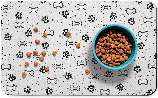 Dog Food Mats,Cat Absorbent Water Bowl Feeding Mats Pet Placemats for Food and Water Spot 16 * 24 inch