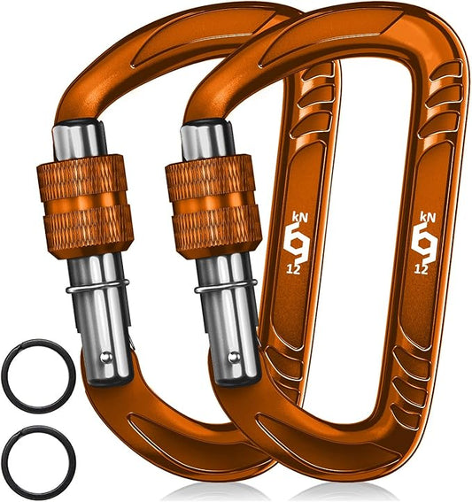 12kN (2697 lbs) Heavy Duty Carabiner Clips, for Securing Pets, Outdoor, Camping, Hiking, Hammock, Dog Leash Harness, Keychains