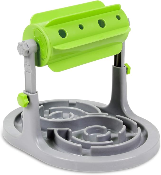 Ito Rocky Interactive Dog & Cat Food Puzzle Toy - Treat Boredom Dispensing Slow Feeder - Anxiety IQ Training in Smart Feeding and Adjustable Height for Small/Medium Dogs