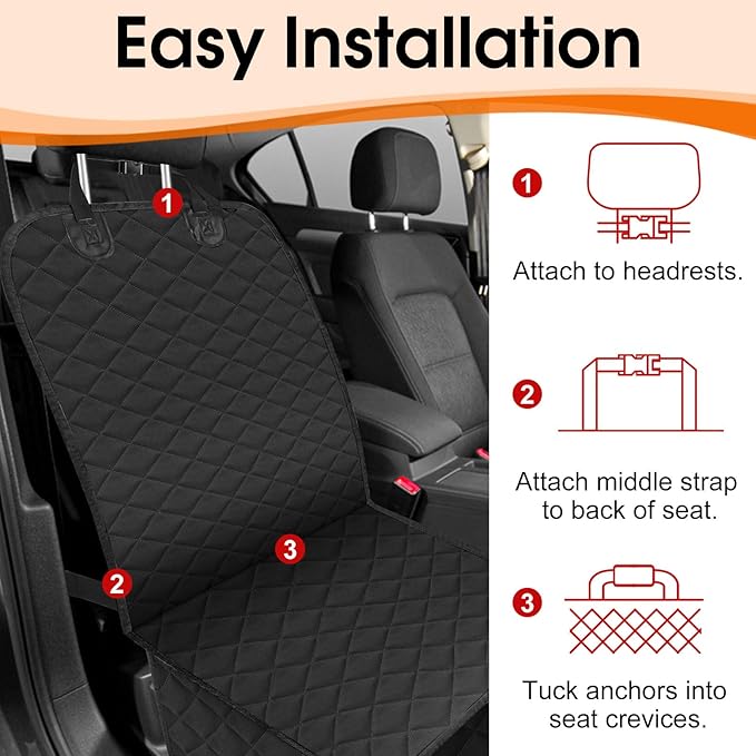 NECKORY Front Dog Seat Cover, Waterproof Car Seat Covers for Dogs Nonslip Scratch-Proof Dog Seat Cover Front Seat Cover for SUV, Trucks & Cars - S, Black