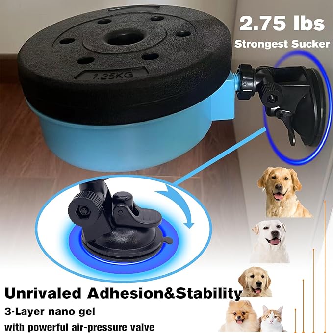 Adjustable Elevated Dog Bowls with Tilting Angle, Suction Base Raised Dog Bowl Stand, Pet Feeding Station with Grade 316L Stainless Steel Bowls for Raised Large Sized Pets Joint Health
