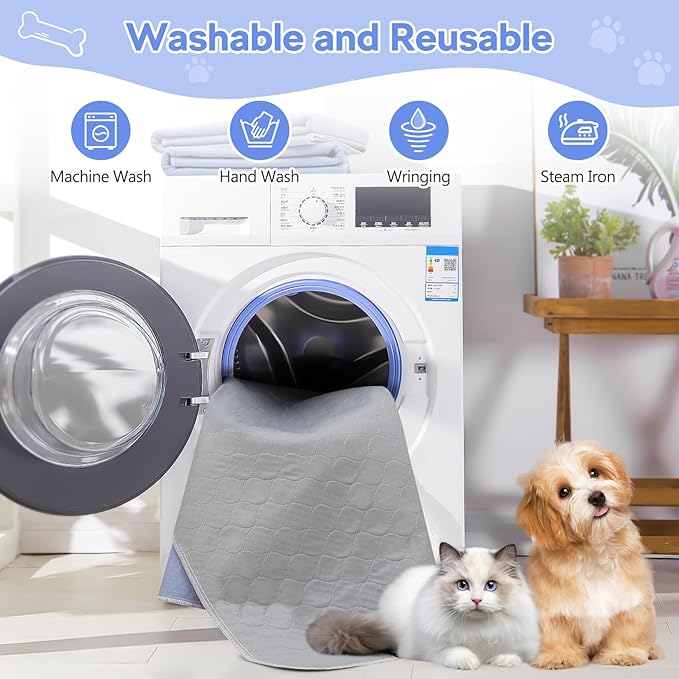 72" x 72" Extra Large Dog Pee Pad - Waterproof Quick Drying Pet Pad for Dogs, Reusable Puppy Pads, Anti-Slip Floor Pad Playpen Crate Washable Mat for Dog Whelping Incontinence Housebreaking, 1 Pack