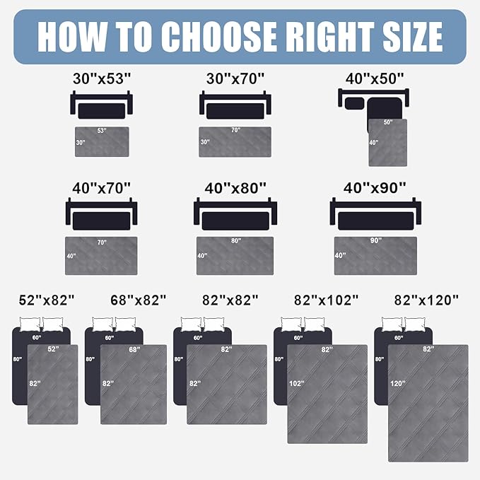 Smiry Waterproof Dog Bed Cover Blanket 40x90, Soft Reversible Pet Blanket, Washable Leakproof Cats Dogs Couch Cover for Sofa, Couch, Furniture, Lattice, Grey/Dark Grey