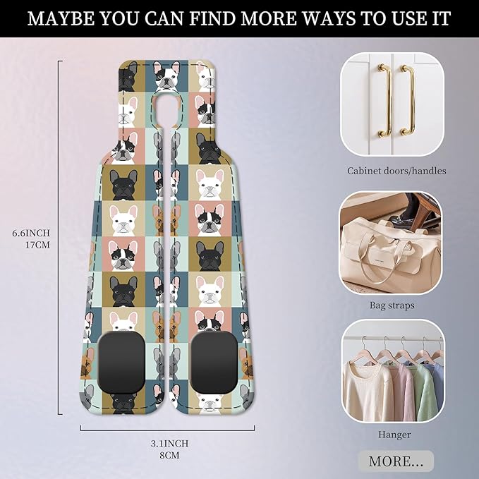 PU Leather Car Seat Hook, Storage Headrest Hanger, Cute Car Backseat Organizer, Car Hooks for Purses and Bags Dog Faces