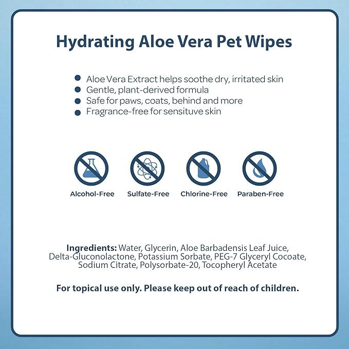 Best Pet Supplies Pet Grooming Wipes for Dogs & Cats,Deodorizer for Coats & Dry, Itchy, or Sensitive Skin, Clean Ears, Paws, Body, & Butt - Hydrating, Aloe Vera, 400 Count.