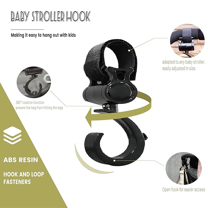 Stroller Hook Universal Stroller Clip Baby Travel Essential Wheelchair Accessories Gear for Bag 4pcs Plastic Hook