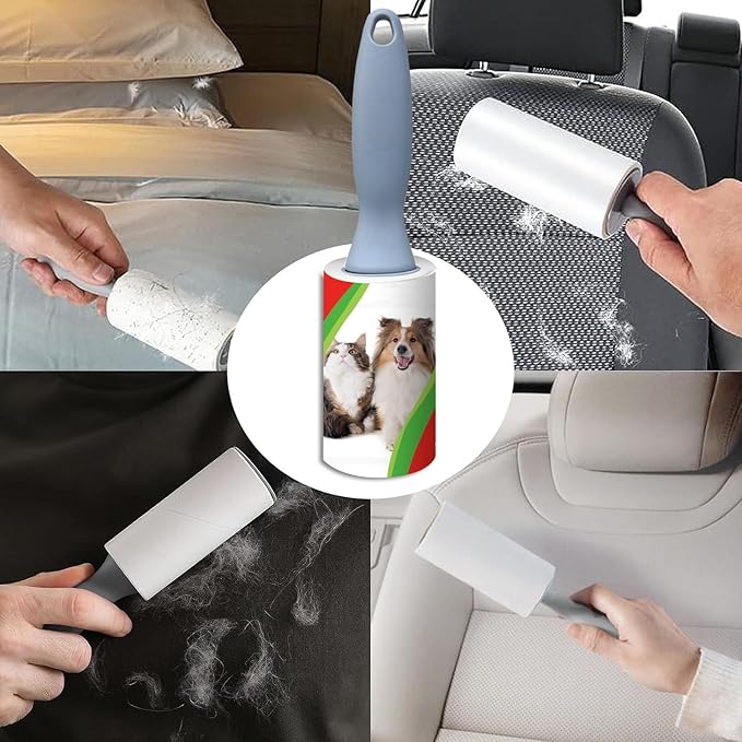 Pet Hair Lint Rollers, 3 Pack, 90 Sheets Each– Reusable Sticky Roller for Pet Hair, Cat & Dog Hair Remover, Lint Remover, Pet Hair Remover for Furniture, Clothing & Cars