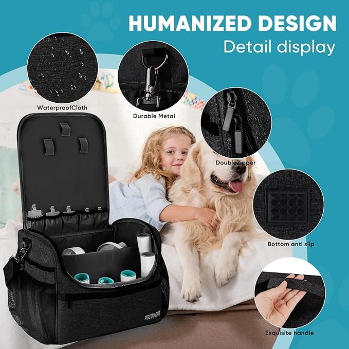 Pet Travel/Grooming Supplies Organizer Carry Bag - Compatible with Oneisall/Neabot Dog Grooming Vacuum, Large Capacity - Bag Only (Black)