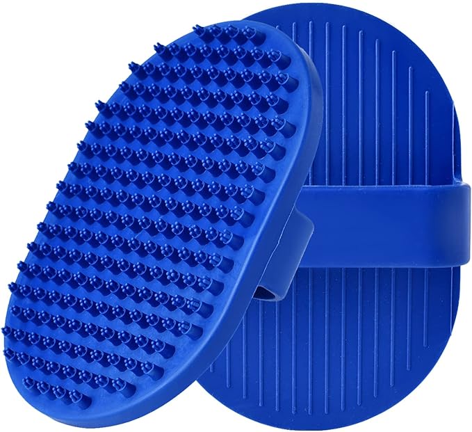 Dog Grooming Brush, Dog Shampoo Bath Brush Shedding Soothing Massage Rubber Comb for Long Short Haired Dogs and Cats 2pcs