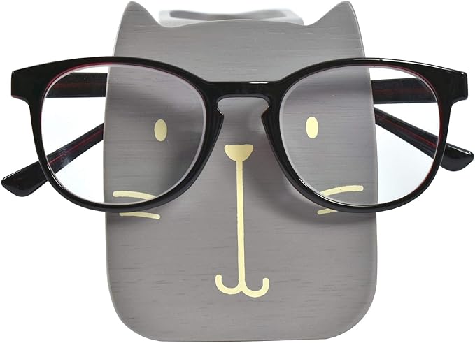 I'm Wood Multipurpose Eyeglass Phone Pen & Pencil Holder Stand Stationery Desk Organizer Accessories, For Home Office Desktop Decor Birthday Graduation Gifts “Dream Big Aim High” (Cat)