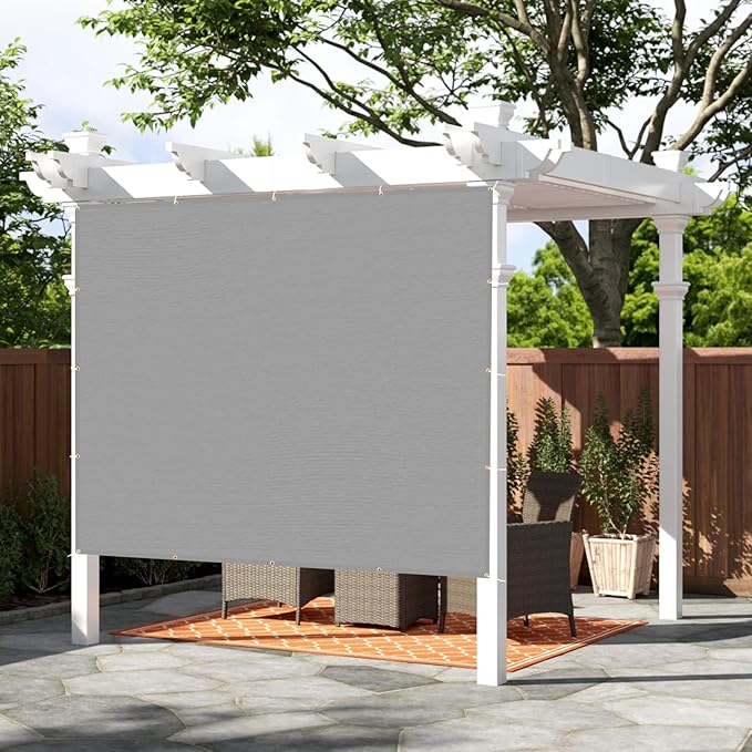 SUNNY GUARD Shade Cloth Custom Size 11x22 FT Sun Shade Screen Fabric Shade Cover Tarp with Grommets for Pergola Backyard Garden, Light Grey(We Customized)