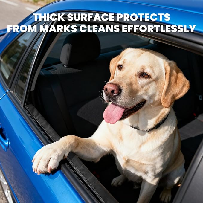 WODHMIEY Dog Car Door Protector, 20% Larger Coverage Vehicle Door Cover,Car Door Guard Mat, Pet Door Panel Protector for SUVs Pickup Trucks, Protects Doors from Dog Scratching (Black)