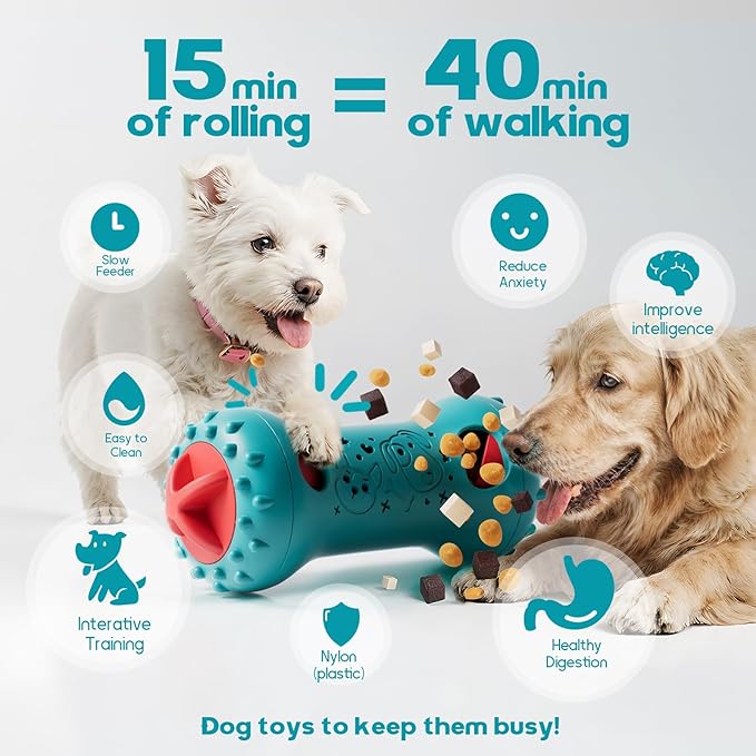 knitly Interactive Dog Toys, Adjustable Treat Dispensing Toy to Keep Them Busy, Dog Enrichment for Brain Stimulation & Cognitive for Puppy Puzzle to Reduce Boredom-Ideal Gift for All Dogs(Rigid Nylon)
