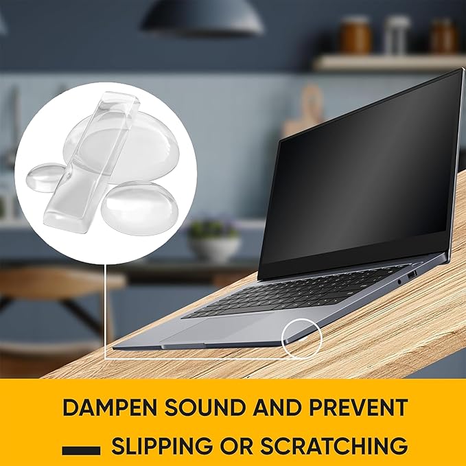 104 Clear Cabinet Bumper Pads – Self-Adhesive Silicone Buffer Set with 4 Shapes for Doors, Drawers & Furniture – Sound Dampening & Surface Protection