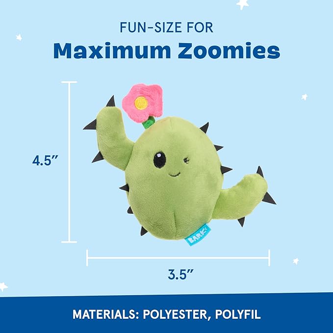 Barkbox 2 in 1 Interactive Plush Dog Toy - Rip and Reveal Toy for Dogs and Puppies - Stimulating Squeaky Pet Toys | Consuela Cactus (Small)