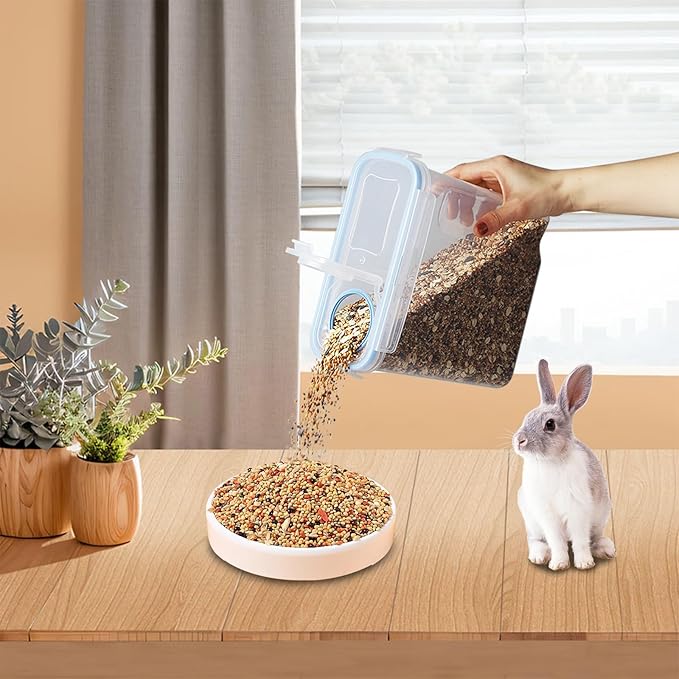 Pet Food Storage Containers,Airtight Small Animals Food Container,Cat Food Storage Container,Jars Dispenser Set with Lids,Multi Size3.52Qt/4L and2.2Qt/2.5L,for Wild Bird Seed Dispenser|BPA Free/Clear