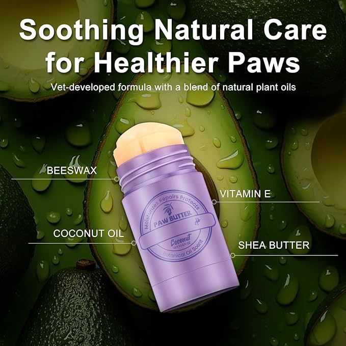 Dog Paw Balm 1 oz for Dog and Cat, Soothing Paw Balm, Lick-Safe, for Drying and Cracked Pads, Moisturizing and Healing Dry and Cracked Paw Balm, Improves Rough Paws(2 PCS)
