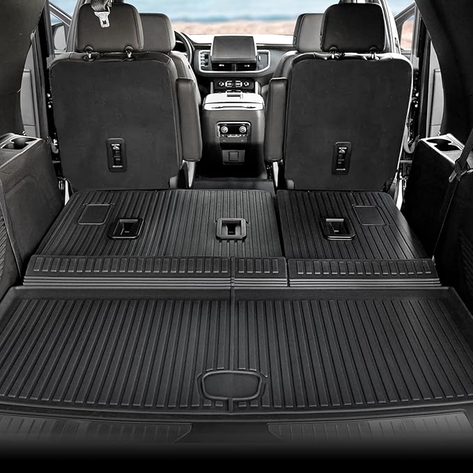 Cargo Mat for 2021-2026 Chevrolet Chevy Tahoe/GMC Yukon, Full Coverage All Weather Trunk Cargo Liner with 3rd Row Backrest Protectors for Tahoe Accessories (Not fit Yukon XL)