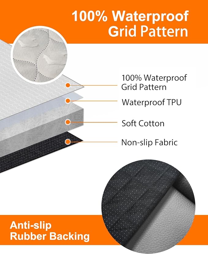 PETICON Dog Car Seat Cover with Mesh Window, 100% Waterproof Pet Seat Cover for Back Seat, Scratchproof Dog Hammock for Cars, Trucks, SUVs, Jeeps, Beige