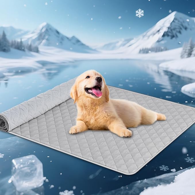 H.VERSAILTEX Dog Cooling Mat, Anti-Slip Couch Protector for Dogs, Blanket Furniture Protector Washable, Pet Couch Cover for Sofa, Non Slip Dog Bed Sofa Cover(32"x74", Glacier Gray)