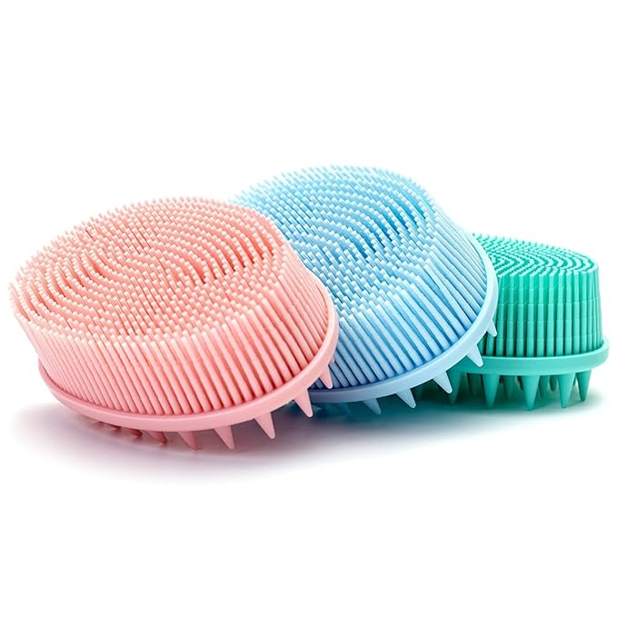 Premium Sensory Brush for Kids or Autism,Soft Silicone Body Scrubber,2 in 1 Sensory Room Occupational Therapy Sensory Brushes,Silicone Loofah,Pets Shower Brush Bath Brush Shampoo Brush(Spikes-Teal)
