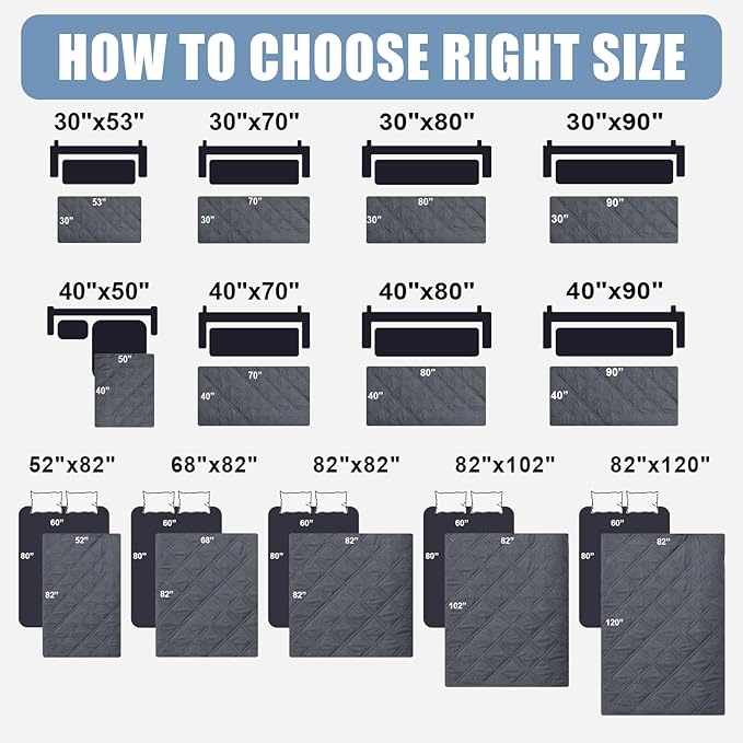 Smiry Waterproof Dog Bed Cover Pet Blanket, Soft Washable Dog Blanket for Furniture Bed Couch Sofa Reversible, Checkered (30"x53", Dark Grey/Dark Grey)