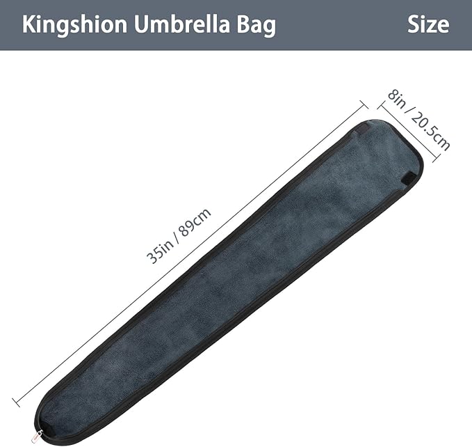 35" Umbrella Bag, Wet Umbrellas Bags with Shoulder Strap Waterproof Anti Dust Reversible Umbrella Cover Carry Case for Storage Travel Home Car - Dark Grey