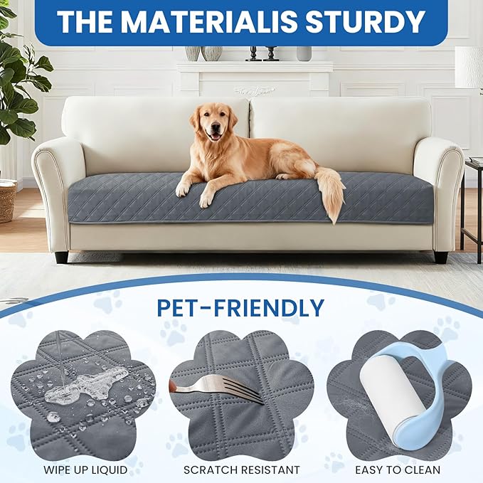 CYCMACO Waterproof Dog Blanket, Non-Slip Soft Pet Bed Cover, Couch Cover for Dogs Washable, Protects Sofa, Furniture, Crate, Car, Tear Resistant Leakproof Pet Blanket (30x70 Inch, Dark Grey)