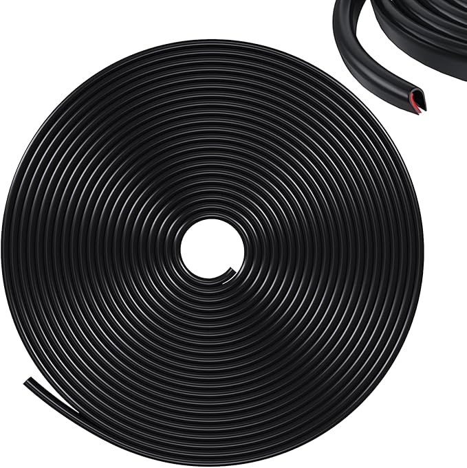 32Ft(10M) Door Edge Guards Car Door Edge Guards U Shape Car Door Protector Rubber Seal Door Guard Internal Double Sided Tape (No Glue Required), Black