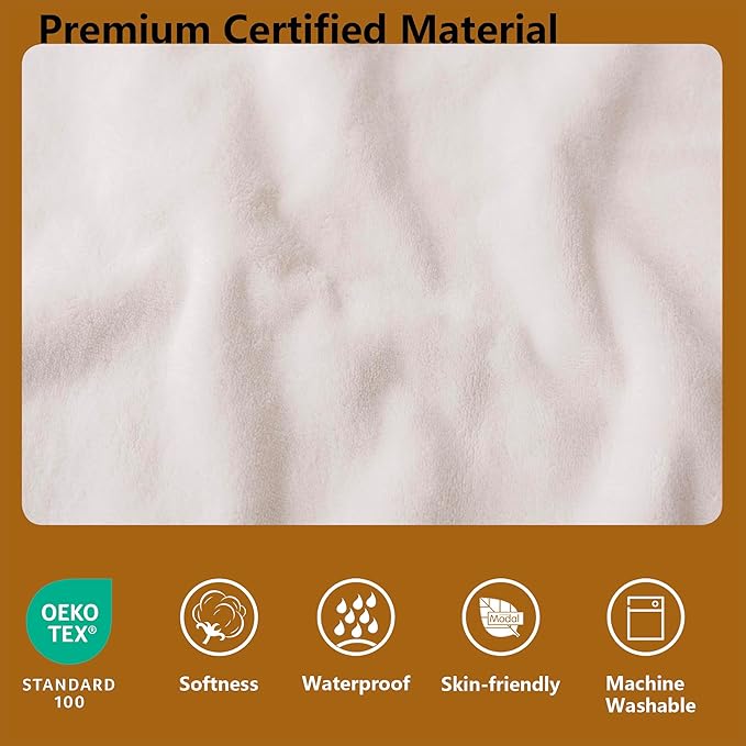 Tuffeel Waterproof Blanket for Couch, Leak Proof Dog Bed Blankets Reversible, Pet Throw Sofa Furniture Protector Machine Washable-52 x82,Orange+Cream