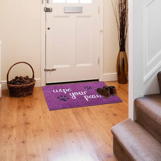 Large Welcome Mat for Front Door Home Entrance Funny Doormat Wipe Your Paws Mats Outside Door Mats for Indoor Outdoor with Non Slip Rubber Mat Dog, 24X36''