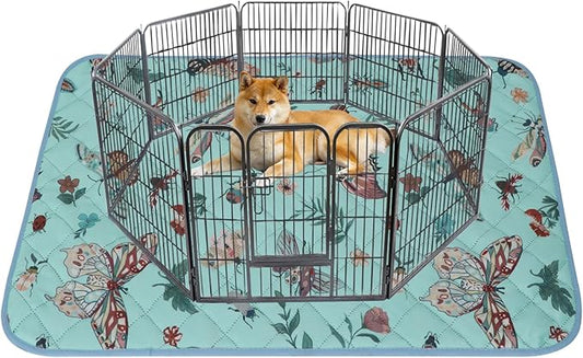 IEUUMLER Washable Pee Pads for Dogs, 1 Pack Insect Pattern Reusable Waterproof Puppy Potty Pads, Non-Slip Absorbent Pet Training Pads for Playpen Crate Bed EU014