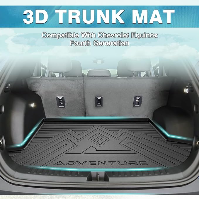 Mixsuper Cargo Liner for Chevy Equinox/GMC Terrain 2025 2026, All Weather Cargo Mat for Chevy Equinox Rear Trunk Liner Black
