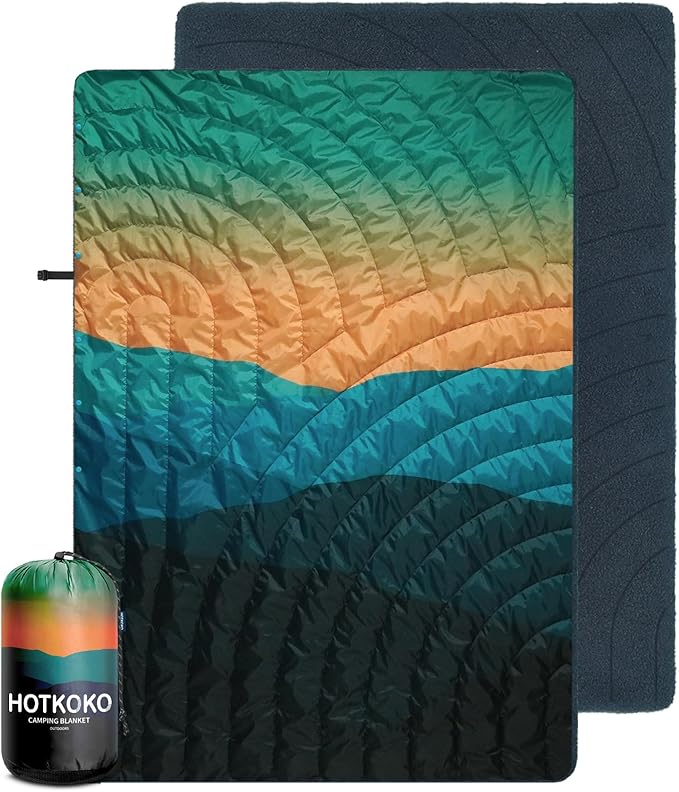 Hooded Stadium Blanket, Waterproof Fleece Wearable Camping Blanket