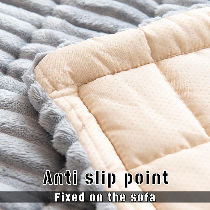 Mitid Sofa Cover Fuzzy Couch Cover for Pet, Couch Covers for Dogs Washable Non-Slip Sofa Slipcover Cushion Protector Pets Friendly Mat Bed