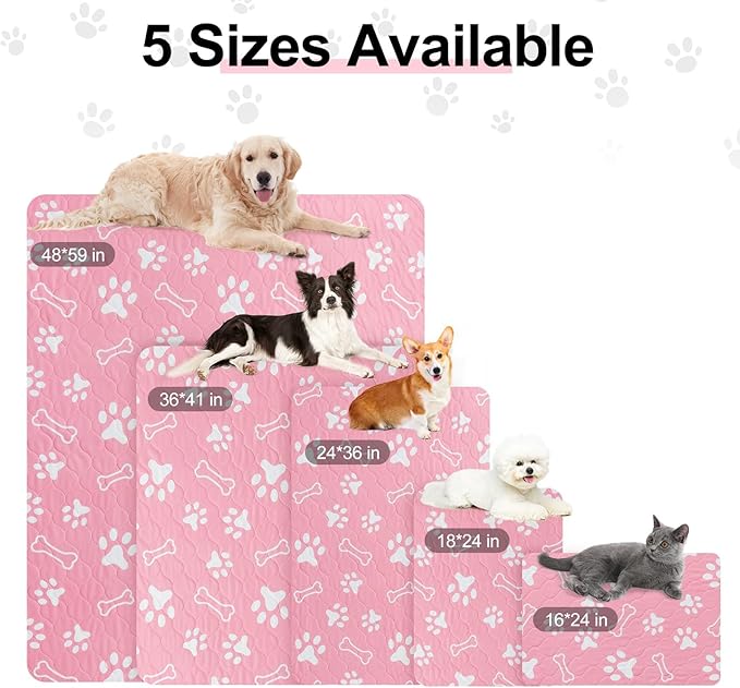 BEAUTYZOO 4 Pack Washable Pee Pads for Dogs, Reusable Puppy Pads for Potty Training, Waterproof Super Absorbent Whelping Pads Mats Non Slip Against Urine for Small Medium Dogs Cats, 36" x 41"