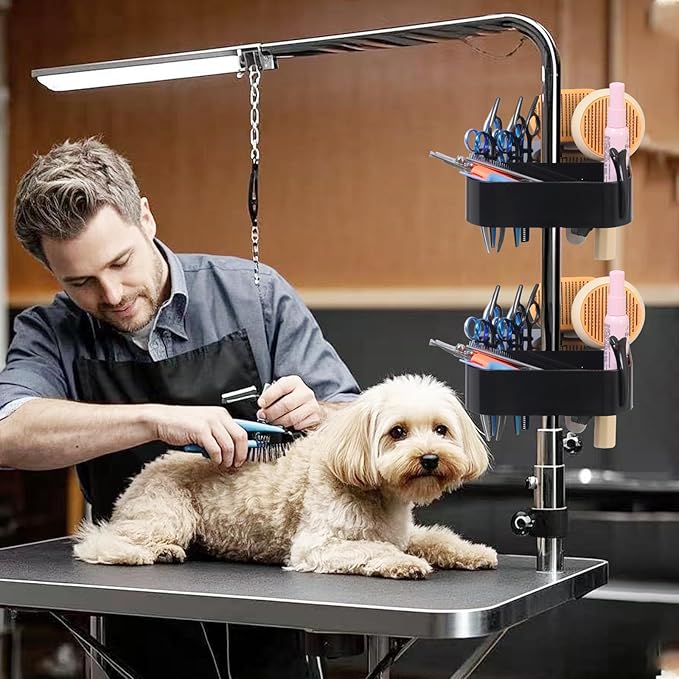 Huioqwe Dog Grooming Organizer – Adjustable Beauty Tools Organizer & Pet Grooming Storage Rack for Scissors, Brushes & Accessories