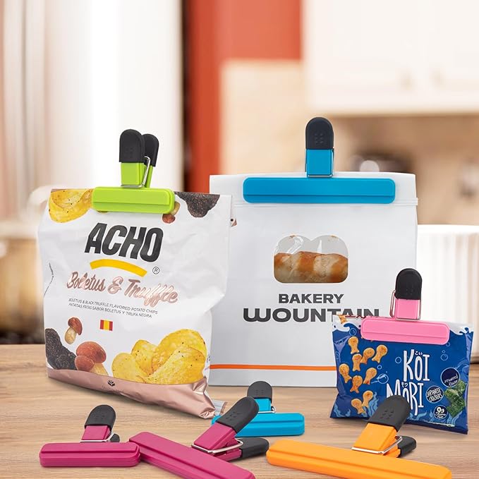 28 Pcs Chip Clips, Bag Clips for Food Storage, Snack Clip for Other Food Bags, Heavy Duty Sealing Clip for Home, Office and More