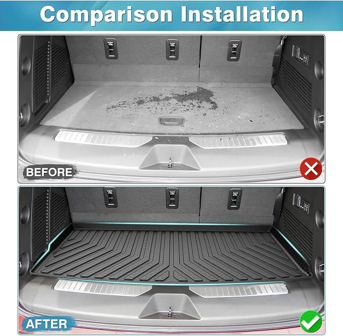Mixsuper Cargo Liner for Chevrolet Tahoe/GMC Yukon 2021-2026, All Weather Cargo Mat Trunk Liner, Behind The 3rd Row Seats, Black