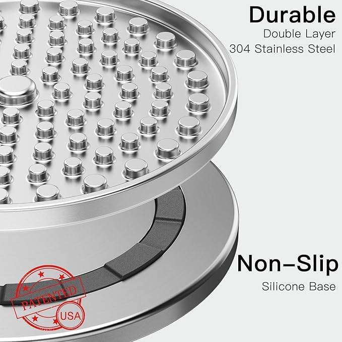 Stainless Steel Lick Mat for Dogs Cats, Slow Feeder Lick Pad for Aggressive Chewers, Non-Slip Heavy Duty Base, Mental Stimulation for Anxiety Reducer, Whisker-Friendly for Cat