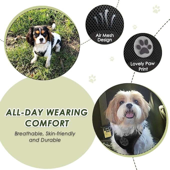 Lukovee Dog Seat Belt for Car, Adjustable Dog Car Harness for Large Medium Small Dogs, Soft Padded & Breathable Mesh Dog Seatbelt with Car Vehicle Connector Strap (Black Double Clip,Large)