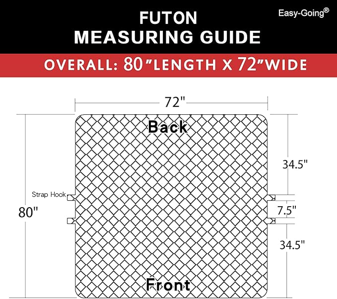 Easy-Going Futon Slipcover - Reversible Armless Sofa Cover - Water Resistant - Pets & Kids - Dark Blue/Ivory