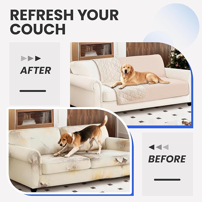 CYCMACO Waterproof Dog Bed Cover Pet Blanket, Soft Couch Cover for Dogs Washable, Non-Slip Dog Blanket Protect Furniture Couch Sofa Car for Puppy Large Dogs Cat (30x70 Inch, Beige)