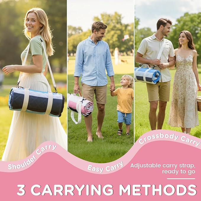 Waterproof Picnic Blanket Outdoor Camping Beach Mat Extra Large Foldable Car Essential Roadtrip Gadget Rv Accessories Glamping Tent Gear Must Haves Hiking Stuff Backpacking Necessities Gift