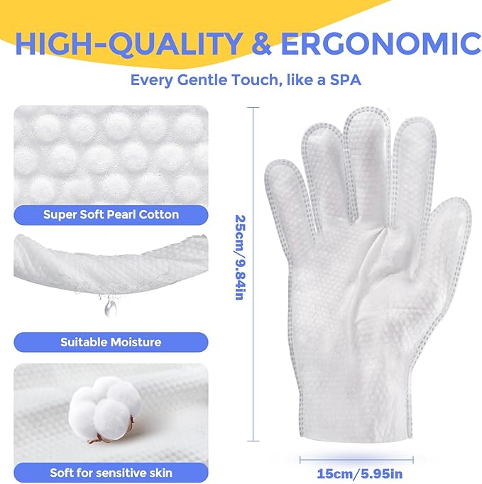 Pet Cleaning Glove Wipes for Dogs & Cats, Hypoallergenic Deodorizing Disposable Bathing Wipes,No-Rinse Grooming Wipes,Perfect for Pet Dry Cleaning,Daily Care and Travel, Coconut Scent, 24 pcs