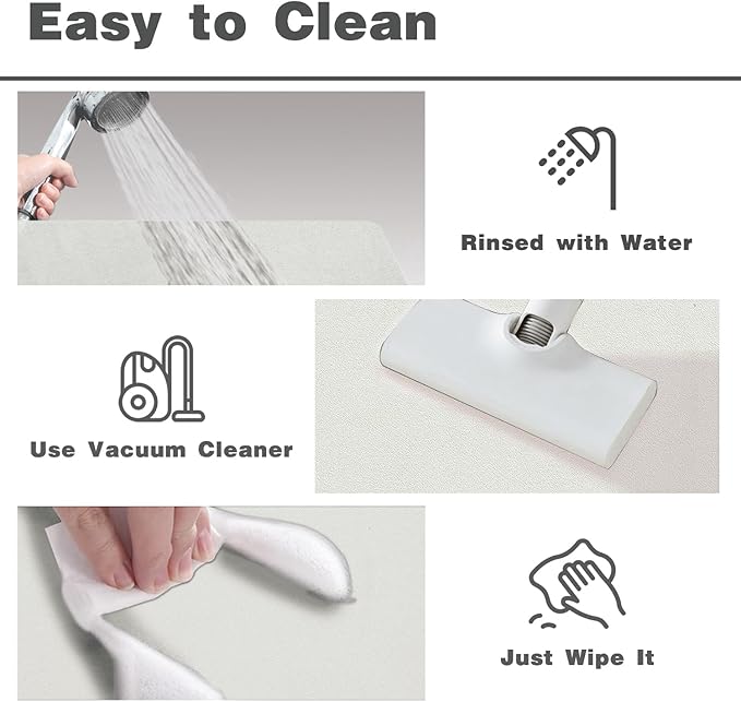White Bath Mat, Bathroom Rugs Non Slip Washable Thin Absorbent Quick Dry Bath Mat Fits Under Door Bathroom Floor Mat Perfect for Bath, Shower, or Sink 16"x24" White