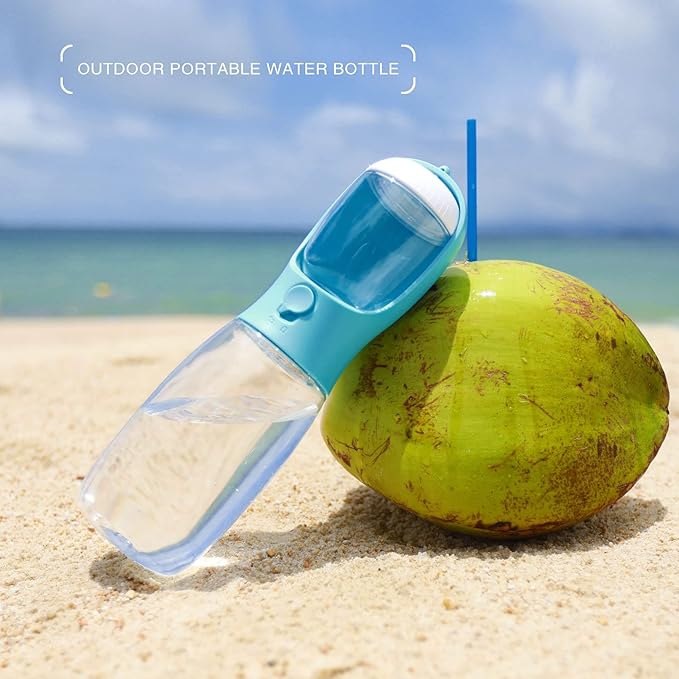 AVELORA Dog Water Bottle,Portable pet Water Bottle with Food Container,Outdoor Portable Water Dispenser for Cat,Rabbit,Puppy and Other Pets for Walking,Hiking,Travel(10oz)