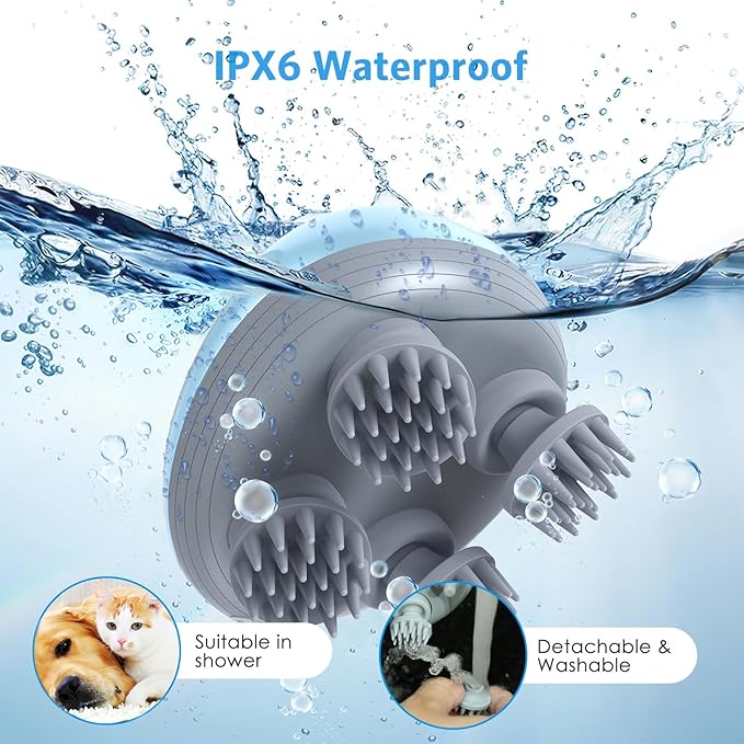 Upgraded Handheld Scalp Massager, Electric Scalp Massager, Scalp and Back Scratcher for Relieving Tight Stiffness Muscles, Promote Bonding, Blue